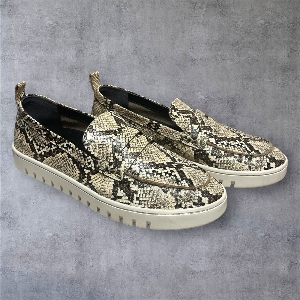 Vionic Uptown Slip On Loafer Neutral Leather Snakeskin‎ Print Womens 10
